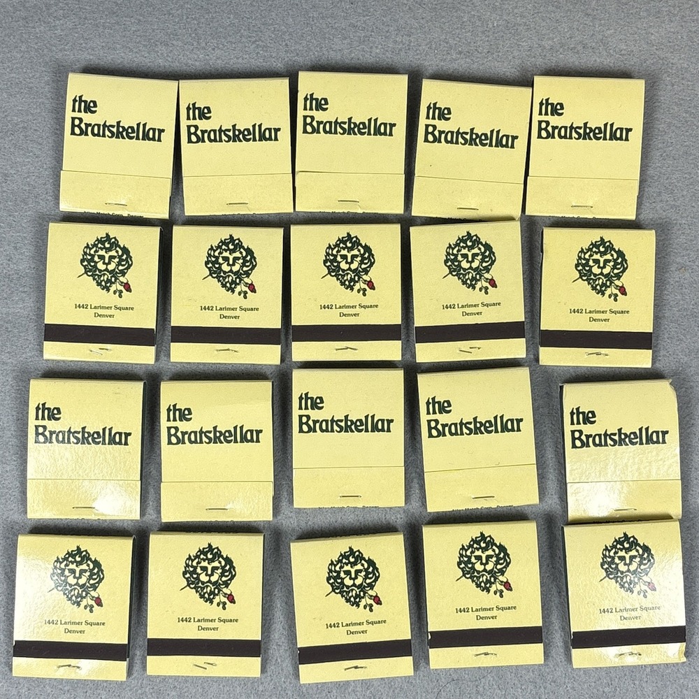Vintage Lot of 20 The Bratskellar Denver Matchbooks Larimer Square Bar 70s